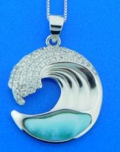 WAVE LARIMAR STERLING PENDANT