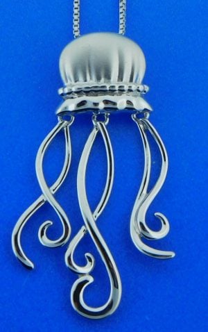 penny james small jellyfish pendant, sterling silver