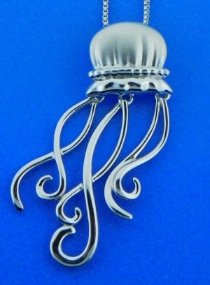 penny james small jellyfish pendant, sterling silver