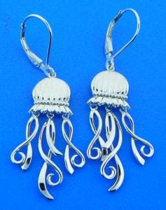 penny james jellyfish earrings, sterling silver