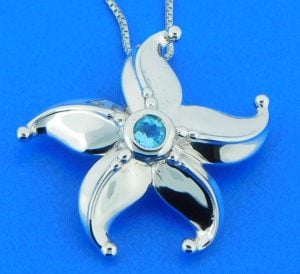 penny james starfish pendant, blue topaz, sterling