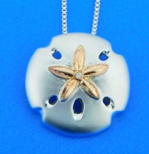 penny jame sand dollar pendant, 14k rose & sterling silver