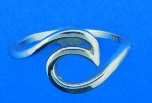 wave ring , sterling