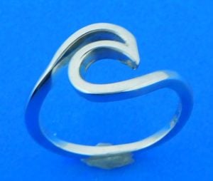 wave ring , sterling