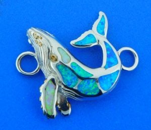 humpback bracelet top, opal, sterling silver