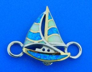 sailboat opal bracelet top, sterling
