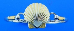 scallop shell bracelet top, sterling