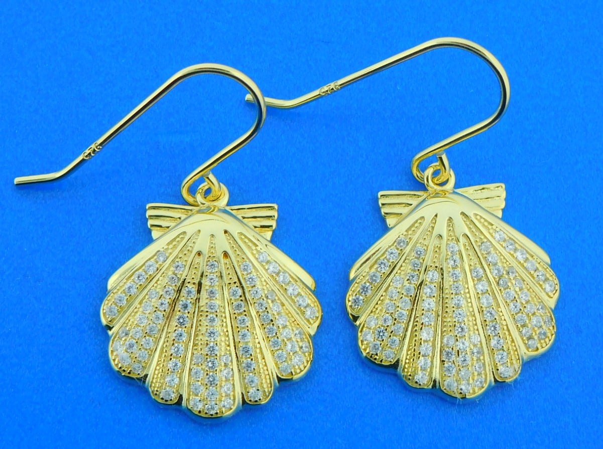 Alamea Sunrise Shell Dangle Earrings, Sterling Silver/Gold Plate | Island  Sun Jewelry Beach Haven NJ