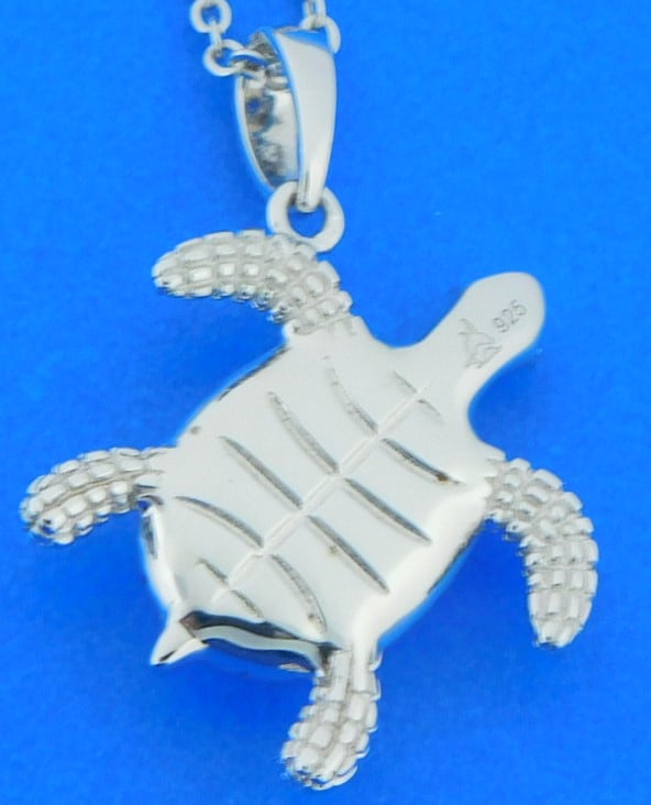 Alamea Sea Turtle Pendant, Larimar & Sterling Silver 4 Alamea Sea Turtle Pendant, Larimar & Sterling Silver - Image 4