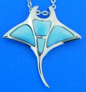 alamea manta ray larimar pendant sterling