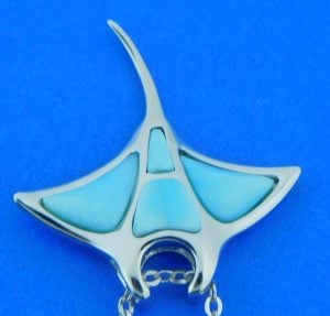 alamea manta ray larimar pendant sterling