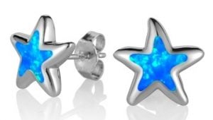 starfish opal post earrings, sterling