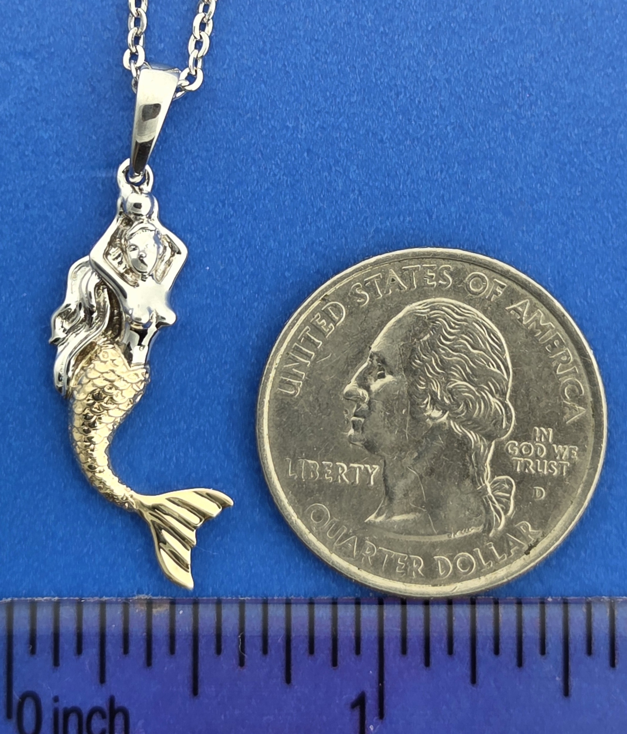 Alamea Mermaid Pendant, Sterling Silver &14k Gold 2-Tone 3 Alamea Mermaid Pendant, Sterling Silver &14k Gold 2-Tone - Image 3