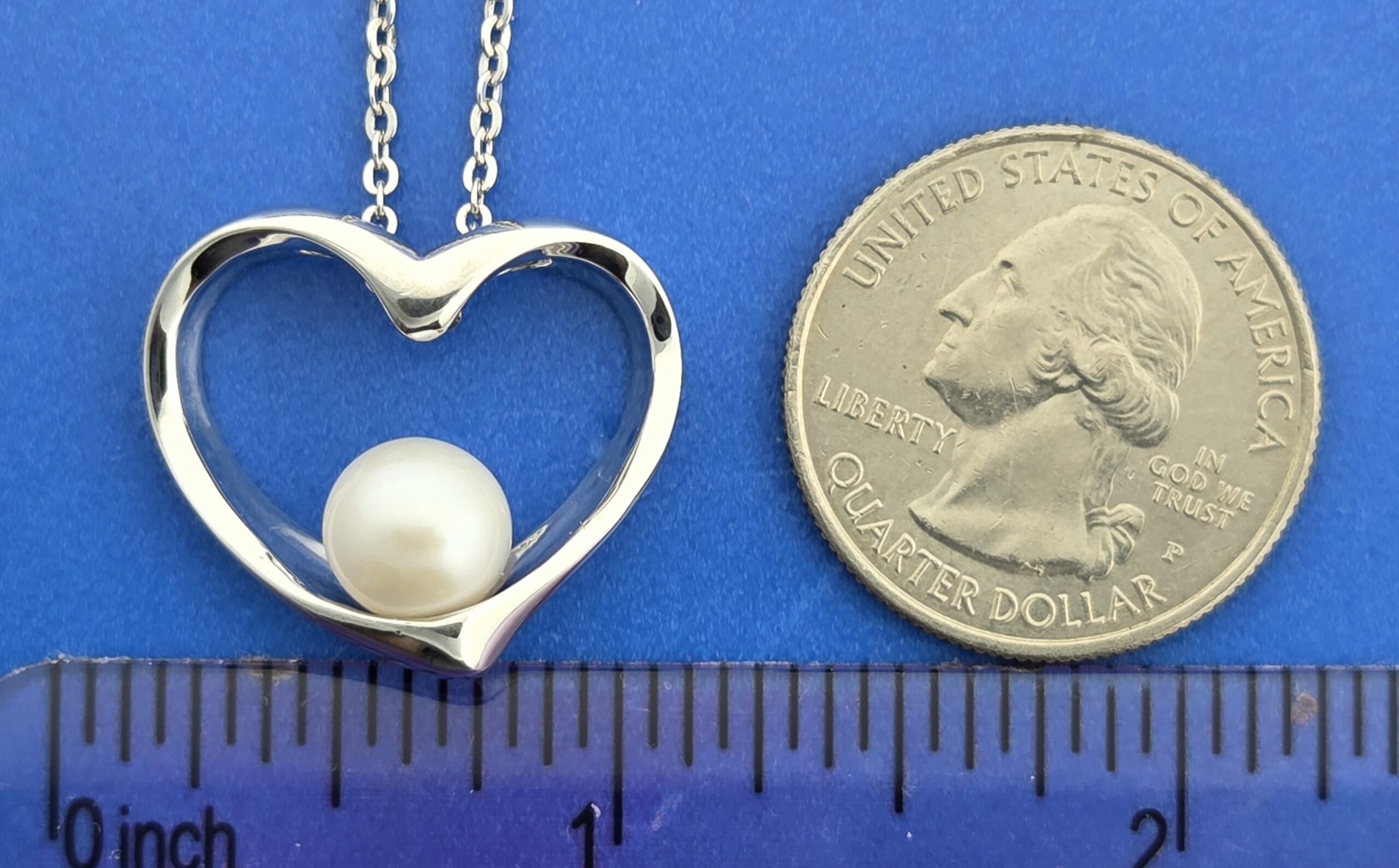 Alamea Pearl Heart Pendant, Sterling Silver 3 Alamea Pearl Heart Pendant, Sterling Silver - Image 3