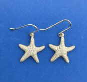 Alamea Starfish Cz Earrings, Sterling Silver & Yellow Gold Plated