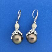 Denny Wong Octopus Tahitian Pearl Earrings, 14K White Gold