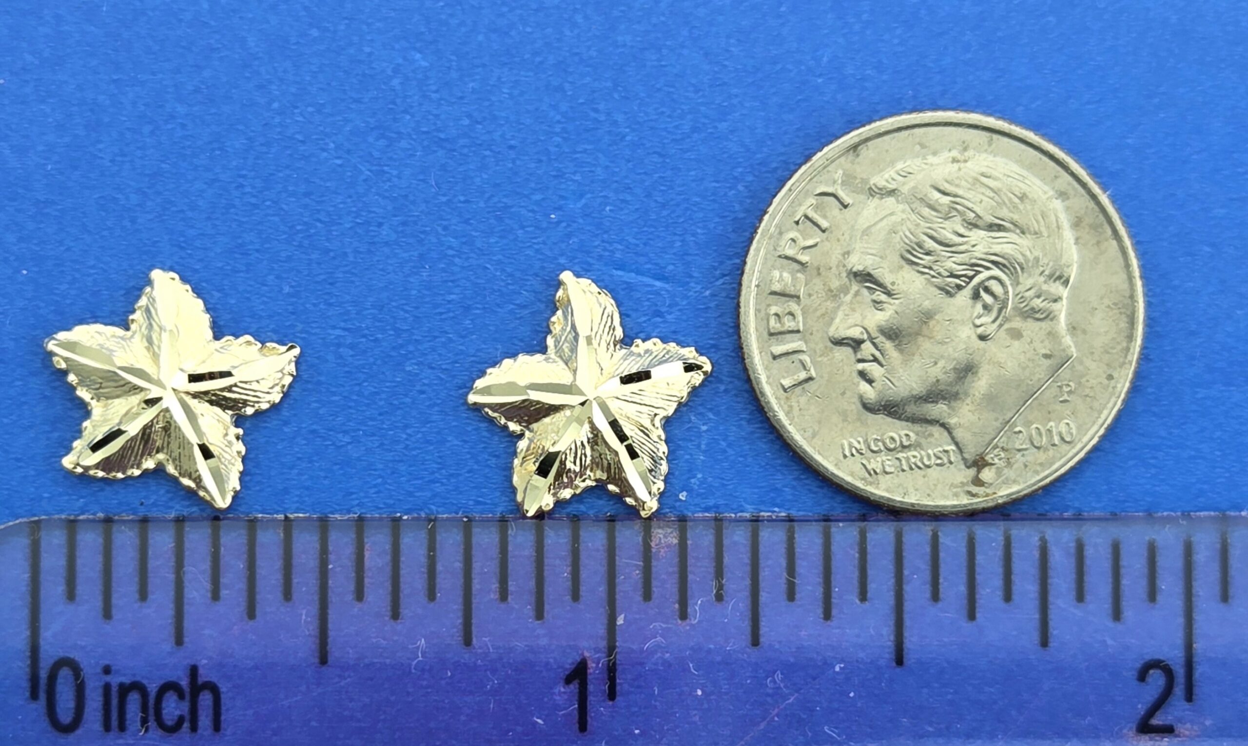 Starfish Post Earrings, 14K yellow Gold 5 Starfish Post Earrings, 14K yellow Gold - Image 5
