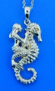 alamea mermaid seahorse pendant, sterling