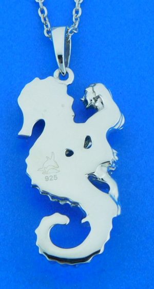 alamea mermaid seahorse pendant, sterling