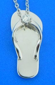 alamea flip flop cz sterling pendant
