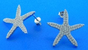 starfish sterling cz earrings