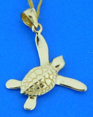 sea turtle 14k pendant