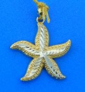 starfish 2-tone pendant, 14k