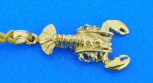 14k lobster pendant,charm