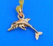 dolphin charm pendant rose gold 14k