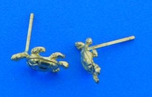 sea turtle post earring, 14k