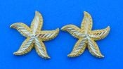 2-tone starfish post earrings, 14k