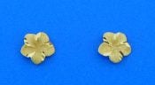 plumeria post earrings, 14k