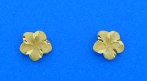 plumeria post earrings, 14k