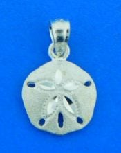 sand dollar sandblasted pendant, sterling