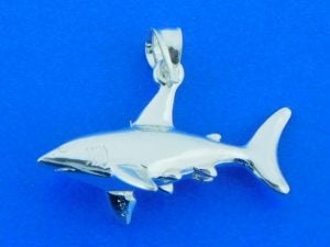 shark 3d pendant, sterling