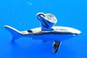 shark 3d pendant, sterling