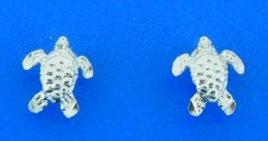 sea turtle post earring , sterling