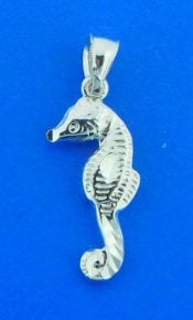 sterling seahorse, charm
