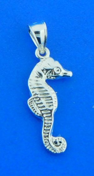 sterling seahorse, charm