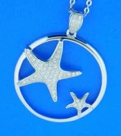 alamea sterling silver starfish cz pendant