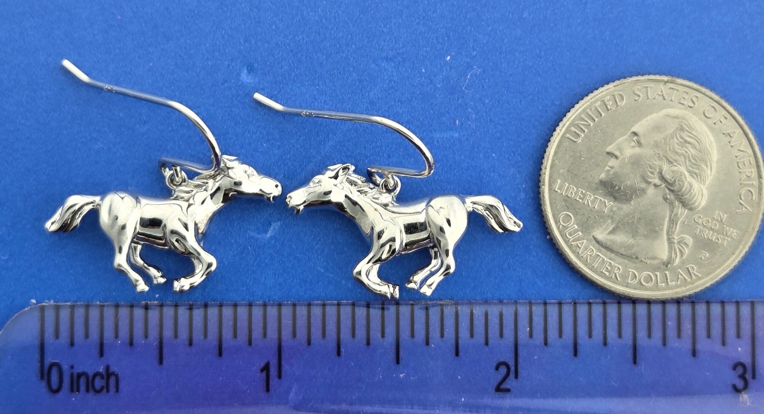 Alamea Horse Earrings, Sterling Silver 3 Alamea Horse Earrings, Sterling Silver - Image 3