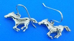 horse dangle earrings, sterling