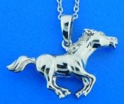 horse pendant, sterling