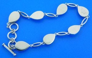 larimar sterling tear drop bracelet, sterling