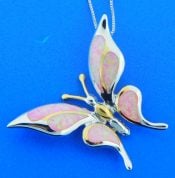 butterfly opal pendant, sterling
