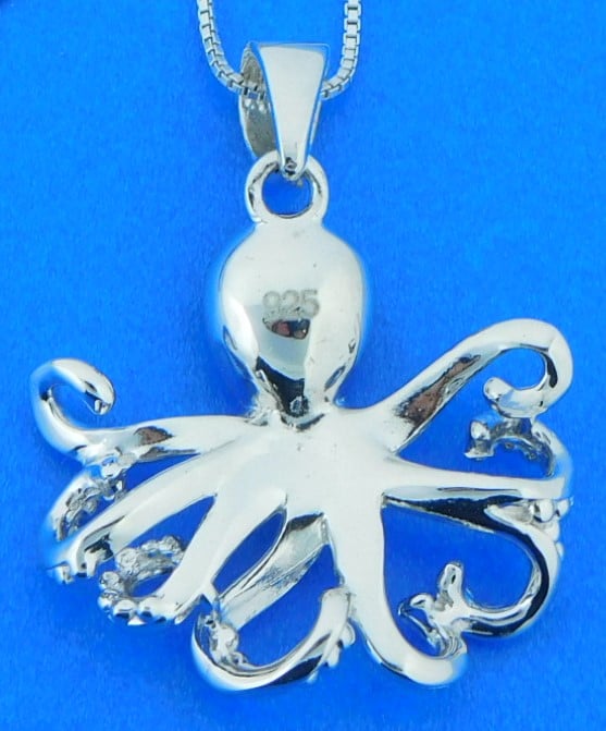 Octopus Swarovski Crystal Pendant, Sterling Silver