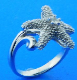 denny wong starfish ring, sterling silver