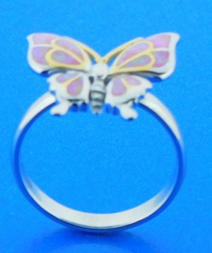 butterfly opal ring, sterling