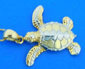 kovel sea turtle pendant, sterling