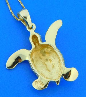 kovel sea turtle pendant, sterling